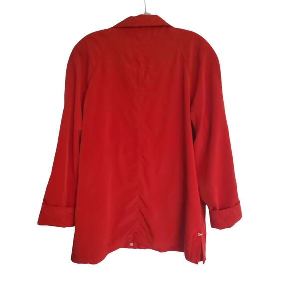 Women's Classic Elements Red Lightweight Jacket w/ Paisley Trim | Size Medium - Picture 2 of 8